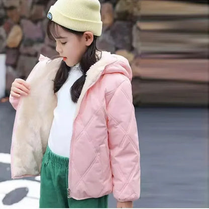 Thick Down Cotton Winter Plus Velvet Warm Jackets 2-6 Year