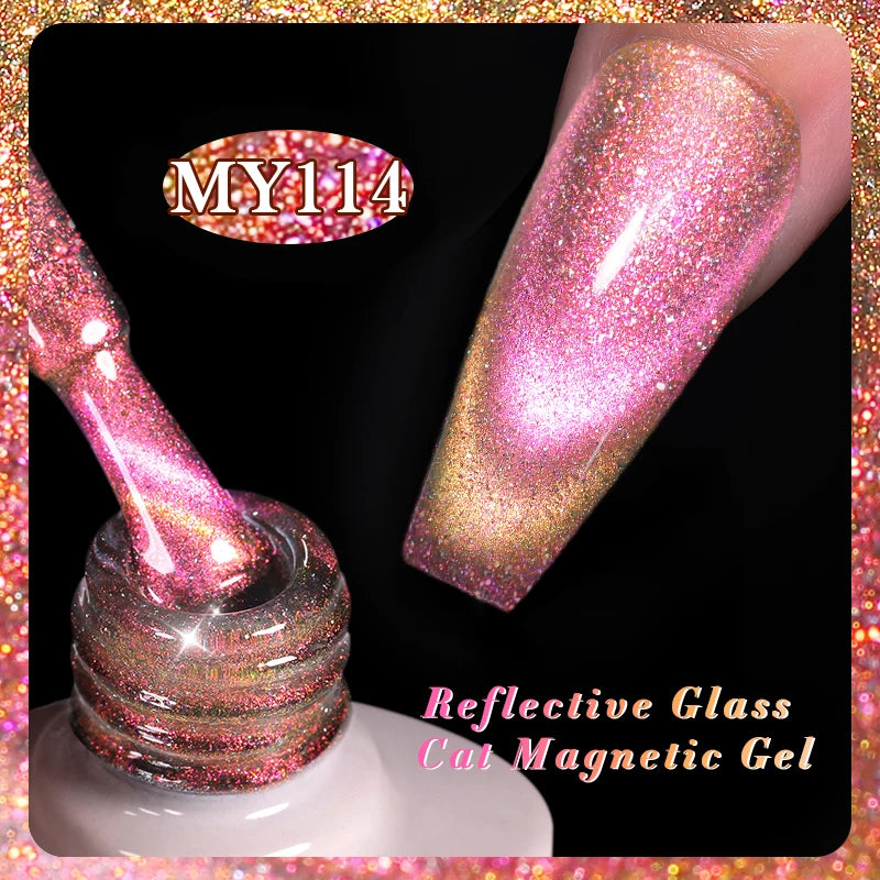 Sparkling Glass Bead Cat Magnetic Gel Nail Polish