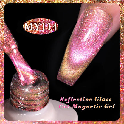 Sparkling Glass Bead Cat Magnetic Gel Nail Polish