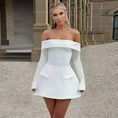 Backless Short Sexy Long Sleeve Mini Dress