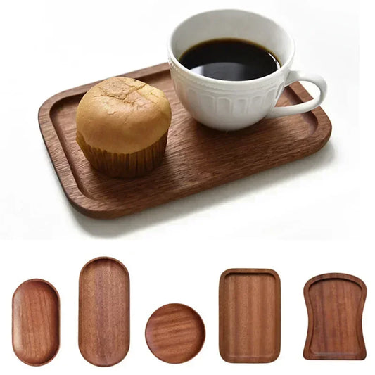 Japanese Dinner Plate Walnut Wooden Tray