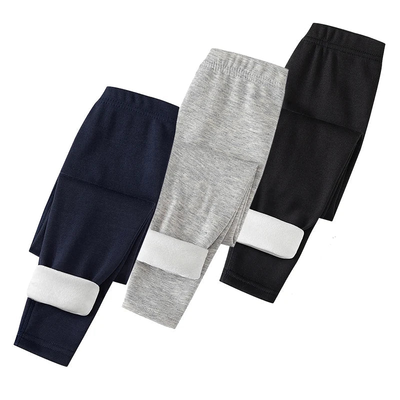 3/1 Piece Autumn And Winter Children Solid Color Thick Warm Leggings
