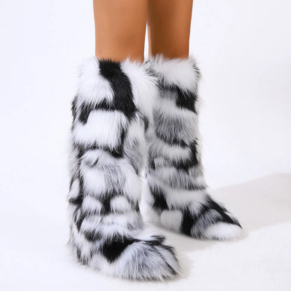 Thigh High Fluffy Furry Faux Fox Boots