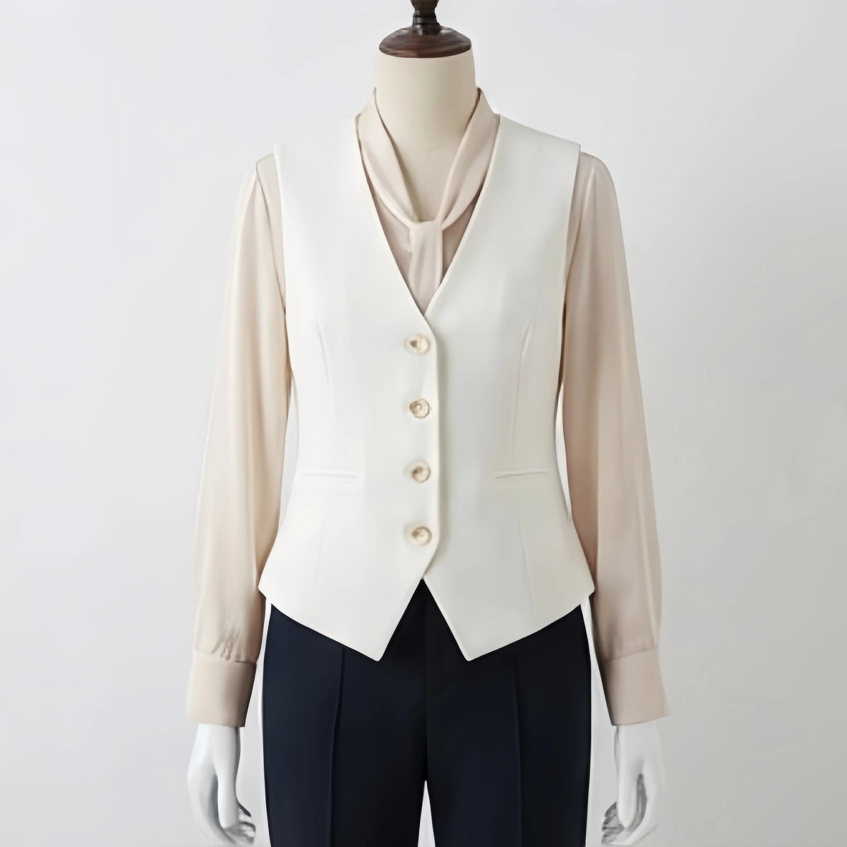 Formal Business Sleeveless Tailored Button Up Waistcoat Slim Fit Vest