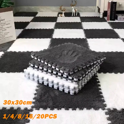 Soft Plush Warm Carpet Baby Play EVA Foam Floor Game Mat