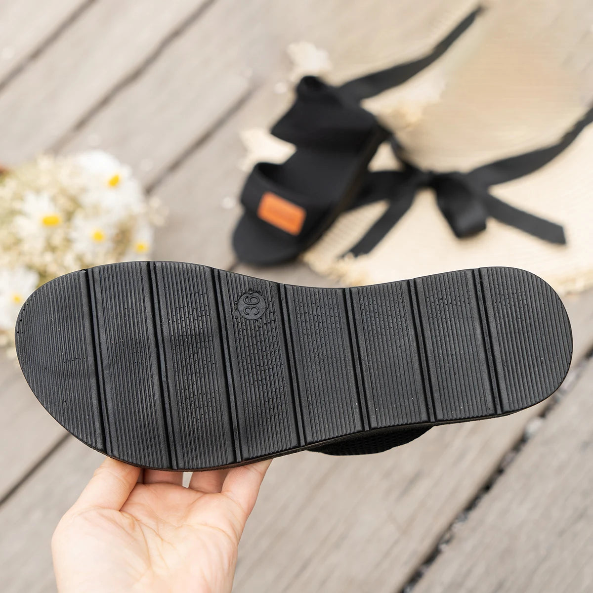 Flat Bottom Slip-On Mesh Slippers