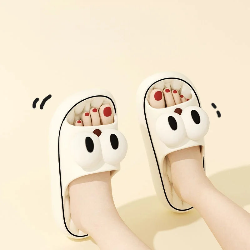 Large-Eye Cute Cartoon Thick-Soled Slippers