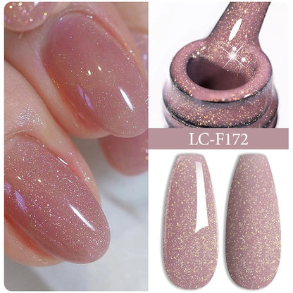Pink Glitter Nail Gel Polish