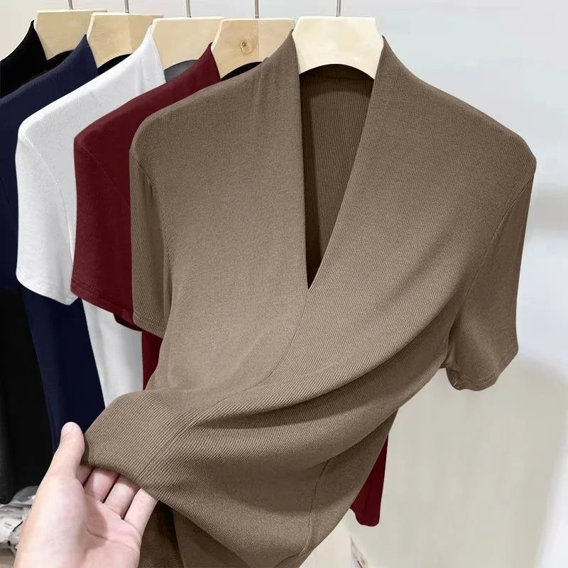 Short Sleeved Plus Size Sexy Slim Fit T-shirt
