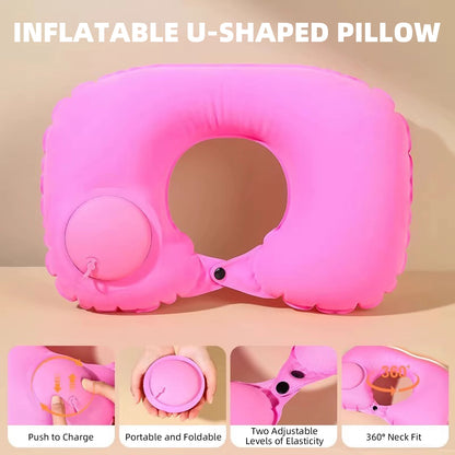 U-Shaped Inflatable Travel Pillow Portable Air Neck