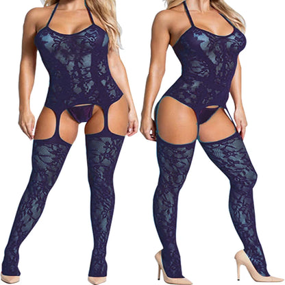 Black Erotic Crotchless Babydoll Sexy Lingerie