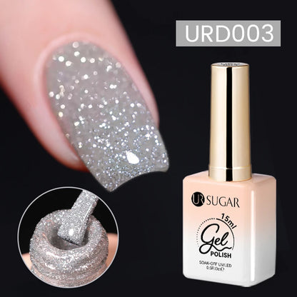 15ml Sliver Reflective Nail Gel Polish Shining Glitter