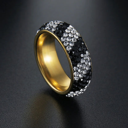 Blue Black Red Clear Crystal Ring