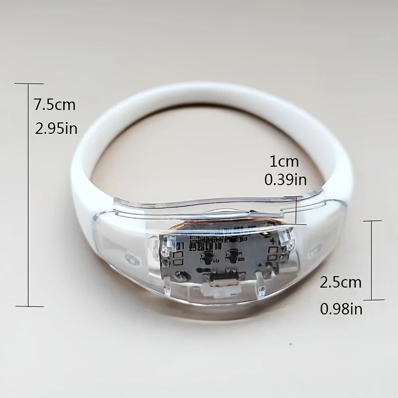 6pcs LED Voice Activated Sound Control Silicone Wristband