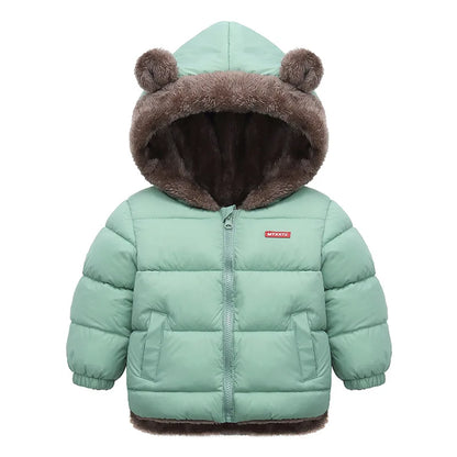 Boys Girls Thick Winter Kids Padded Fleece Warm Cashmere Snowsuit Coats