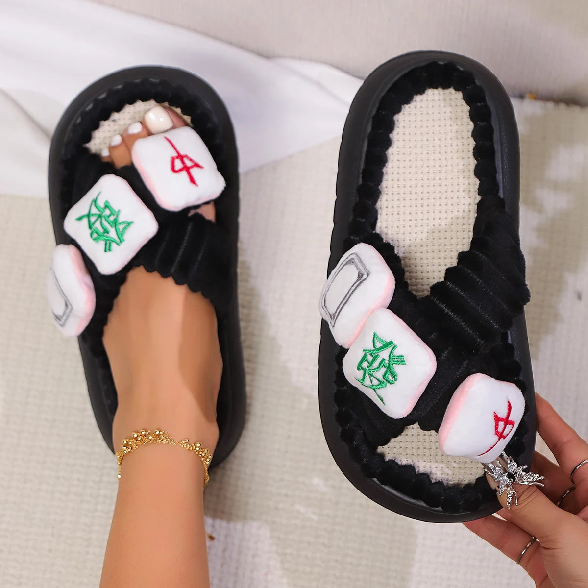 Home Open-Toe Cross Slippers