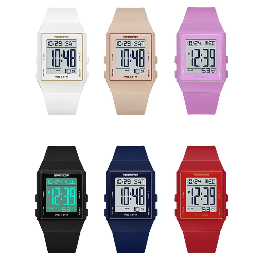 Sports Silicone Strap 3ATM Waterproof Time Display Digital Watch