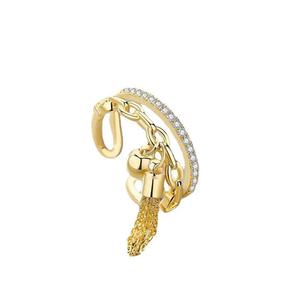 DANA Korean Metal Ball Shaped Tassel Ring
