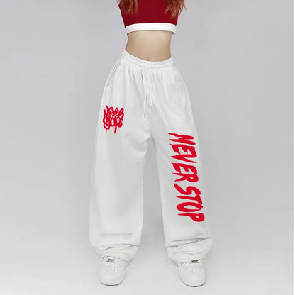 Black White Sweatpants Street Dance Hip-hop Sports Pants