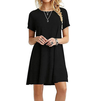 Casual Short Sleeve Loose Mini Dress