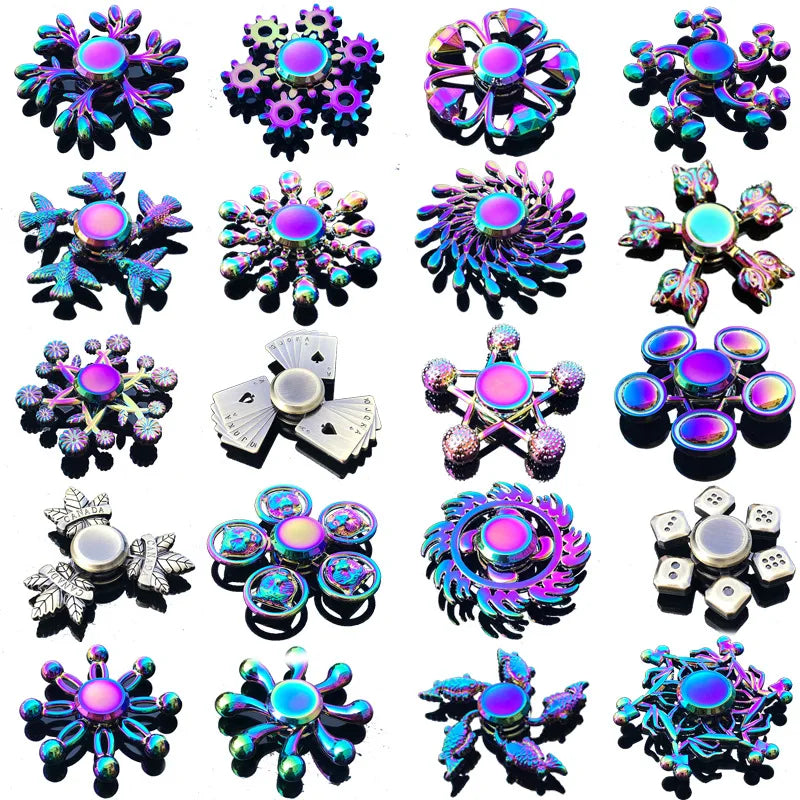 Rainbow Metal Spinner Finger Spinners Stress Anxiety Relief