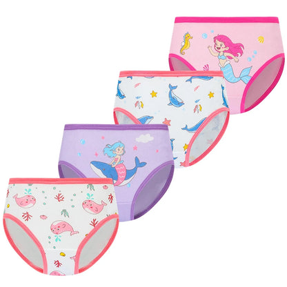 4 Pcs/Lot Cartoon Girls Cotton Underwear