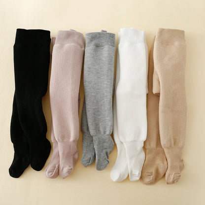 Winter Polar Fleece Lining Stripes Plus Thick Warmth Cotton Tights Toddler Leggings