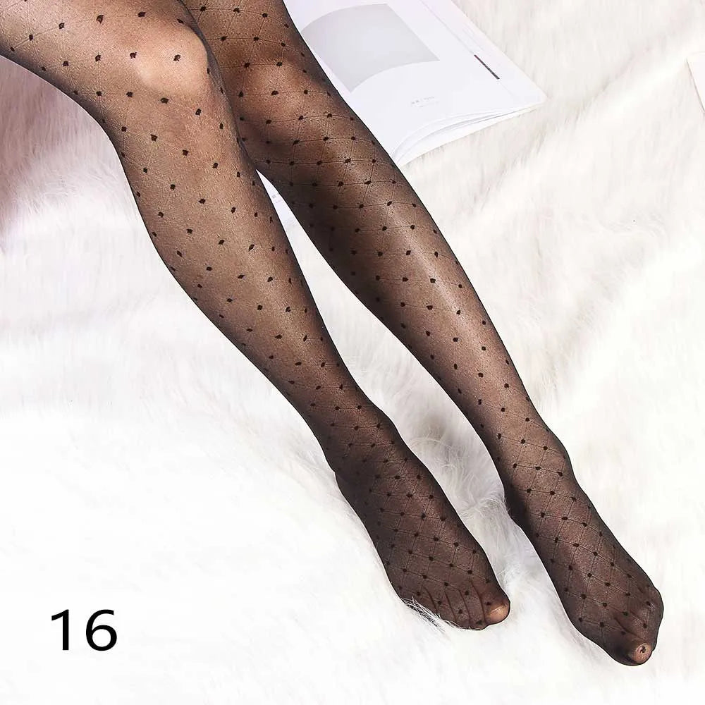 Sexy love Dot Silk Thin Faux Tattoo  Socks