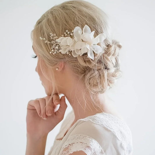 Crystal Flower Hair Handamde Clips