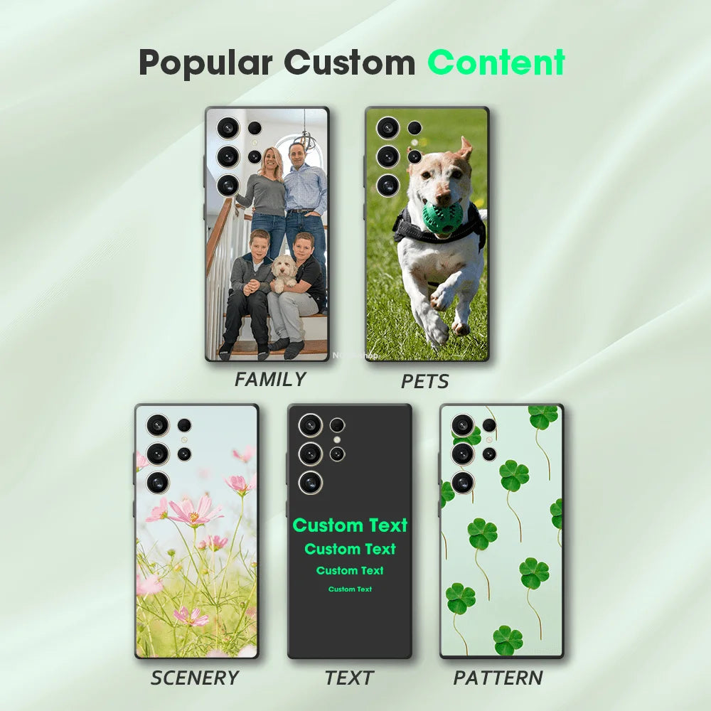 DIY Photo Customized Black Frosted Case For Samsung Galaxy Ultra Plus Silicone Soft Back Cover