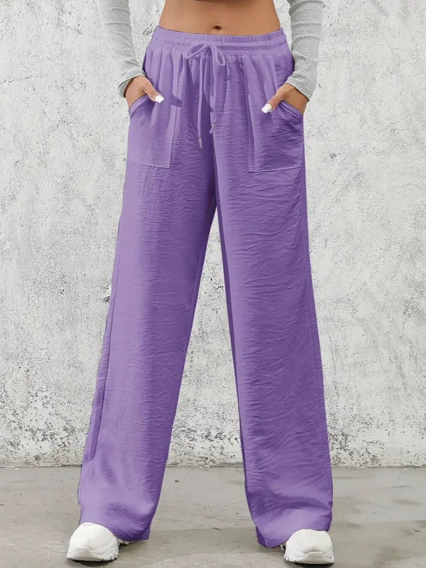 Drawstring Wide Leg Pants