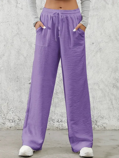 Drawstring Wide Leg Pants