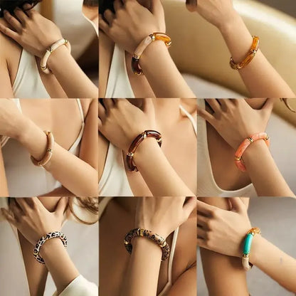 Mixed Color Bamboo Elastic Bracelets