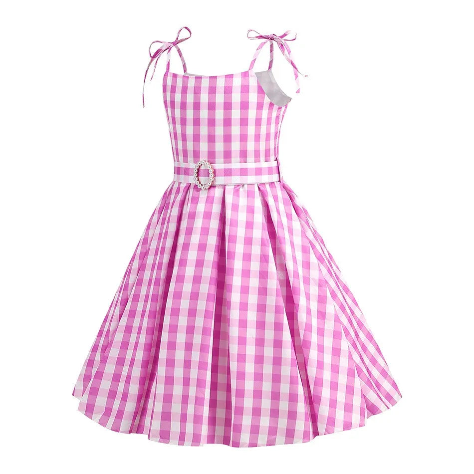 Halloween Hot Movie Barbei Baby Girl Pink Cowboy Dress