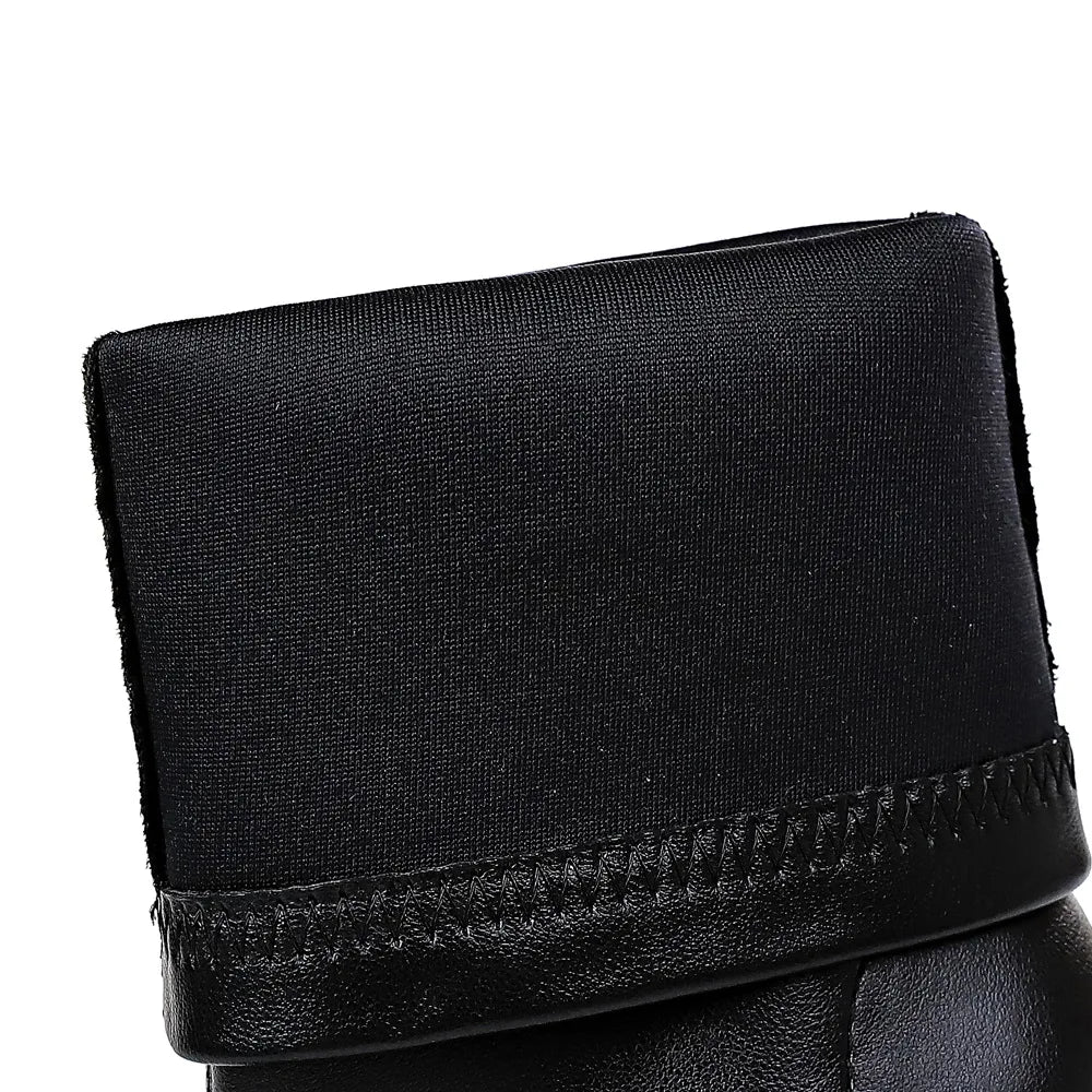 7.5cm 10cm High Heels Leather Short Ankle Boots