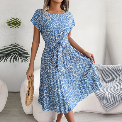 Short Sleeve High Waist Dress