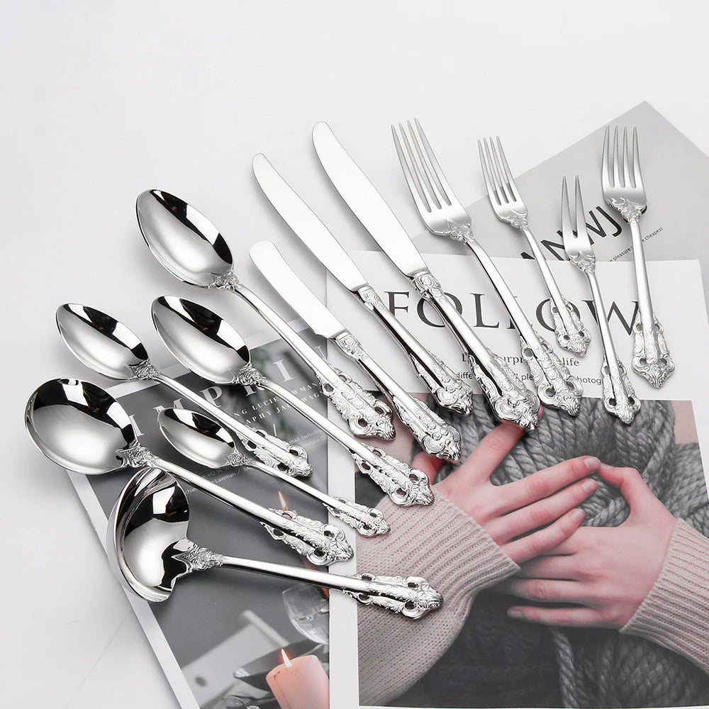 Stainless Steel Silver Flatware Set