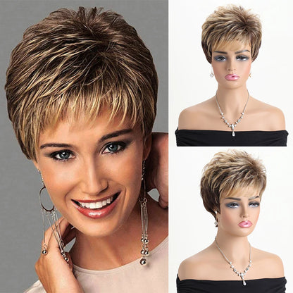 Brown Short curly hair Wig