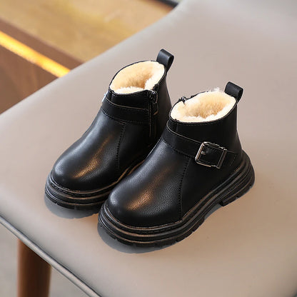 Winter Buckle Fluffy Platform Toddler Short Boot