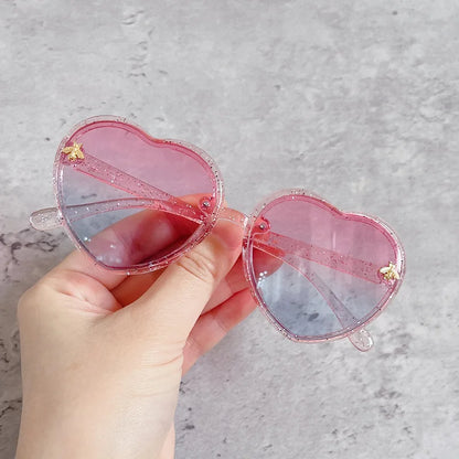Heart Retro Cute Pink Cartoon Sunglasses