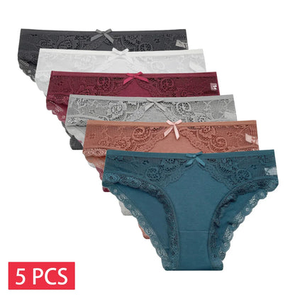 Cotton Briefs 5 PCS/SET Lace Seamless Panties Lingerie