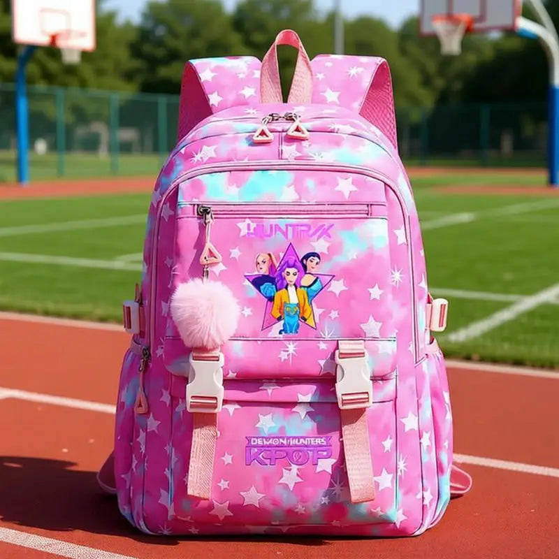 KPop Demon Hunters Print Student Backpack Large Capacity Schoolbag