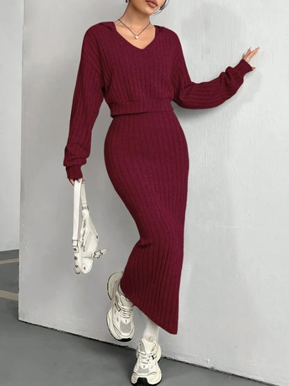 Loose Long Sleeved Red Dress