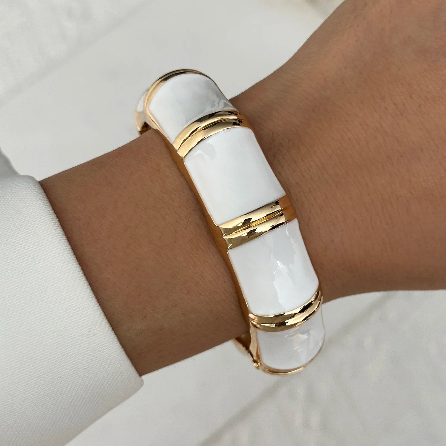 Round Bangles Exaggerated Geometric Wide Cuff Bracelets Hip Hop