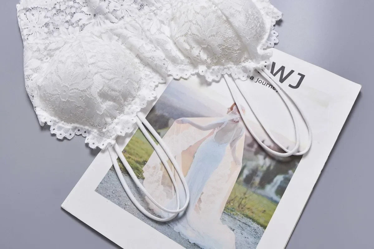 Sujetador push-up de encaje con flores, lencería sexy