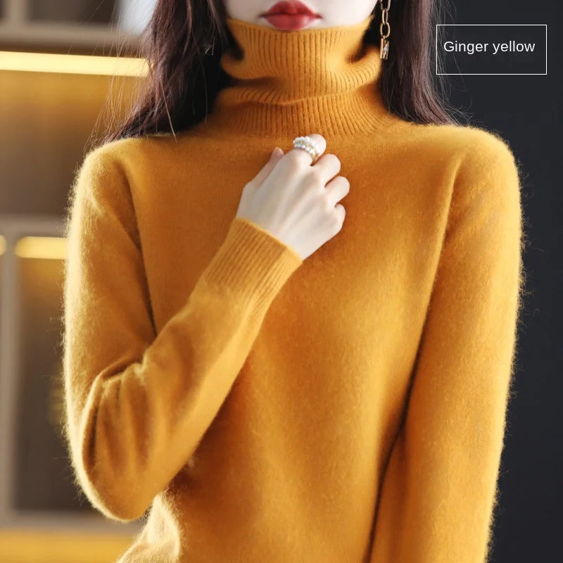 Cashmere Turtleneck Pullover Sweater