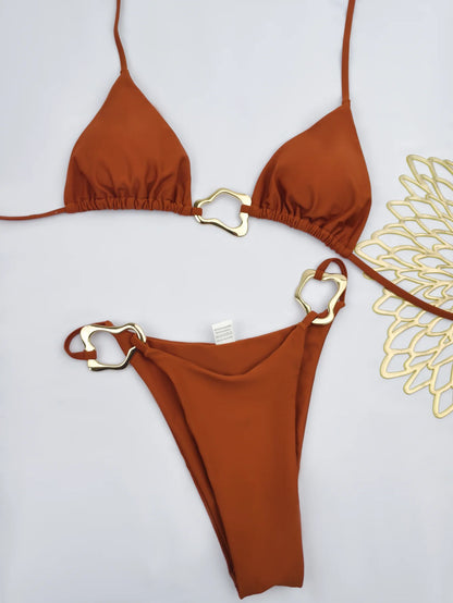 Sexy Bikini Lace-up Split Two-piece Swimsuit