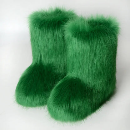 Faux Fur Boots Fluffy Snow Boots