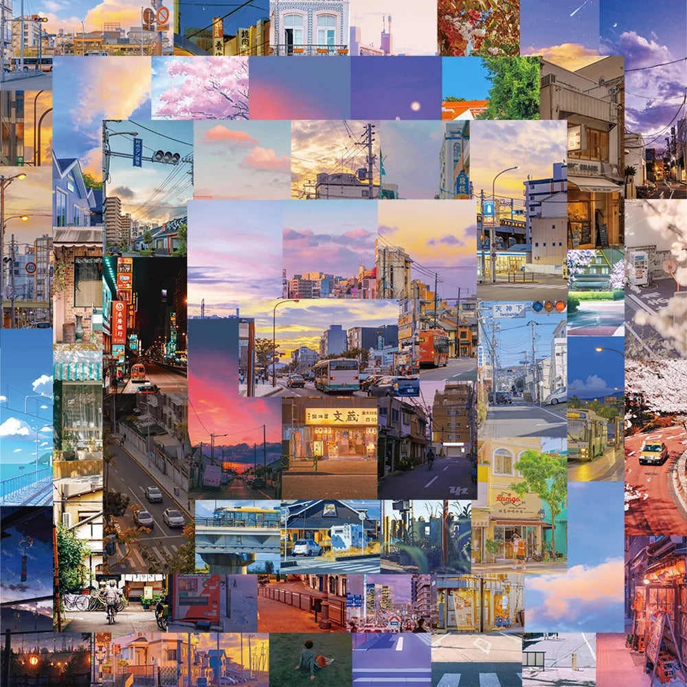 10/30/55pcs Cute INS Style Art Street View Stickers