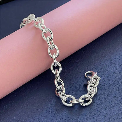 DANA 925 Sterling Silver Chain Charm Bracelet